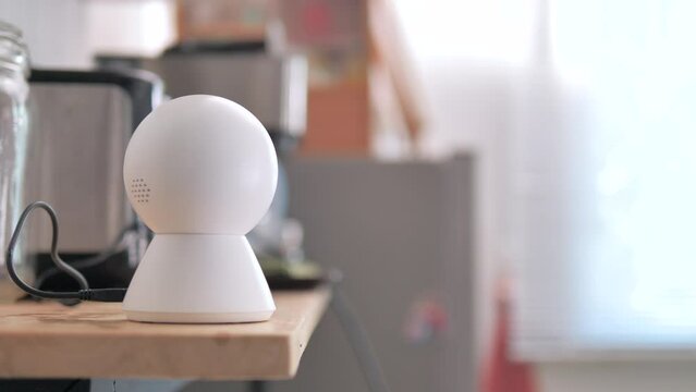 IP CCTV Camera works by panning and scan for detect. Home security and protection concept