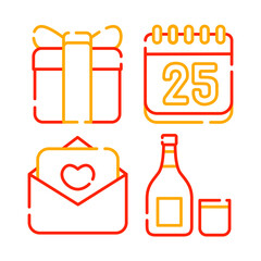 christmas objects vector illustrations set