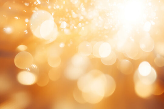 golden bokeh background, delicately sprinkled with glitter, This image radiates sophistication, making it an ideal choice for glamorous events and refined designs. Generative AI.