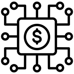 Ai Financial Outline Icon