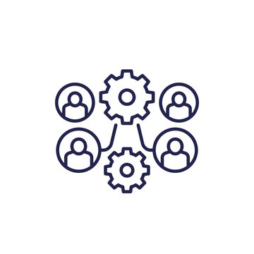 BPO line icon, Business process outsourcing