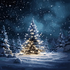 background image Christmas tree snow.