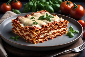 Classic lasagna with bolognese sauce