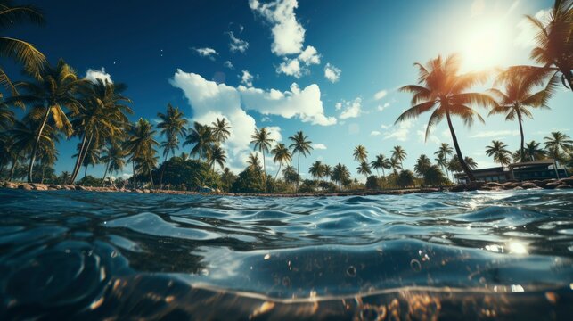 Tropical Landscape Coconut Grove Under Heavy, Wallpaper Pictures, Background Hd 