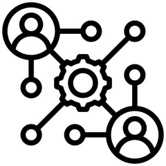 Networking Management Outline Icon