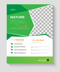 Agricultural farming service flyer design templat