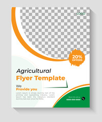 Agricultural farming service flyer design templat
