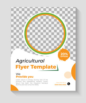 Agricultural farming service flyer design templat