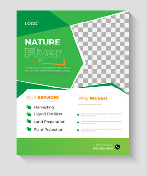 Agricultural farming service flyer design templat
