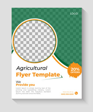 Agricultural farming service flyer design templat