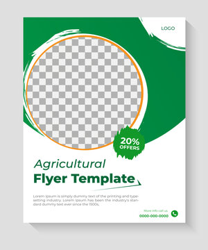 Agricultural farming service flyer design template