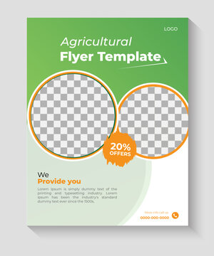 Agricultural farming service flyer design template