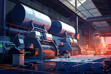 tanker in the factory illustration (AI Generated)