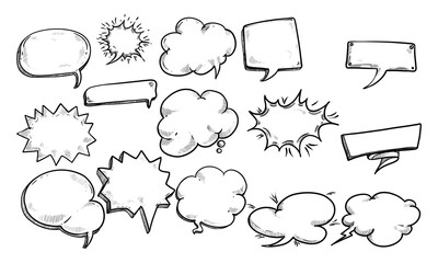bubble chat handdrawn illustration engraving