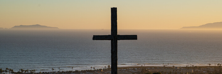 The Serra Cross in Ventura, CA at Sunset