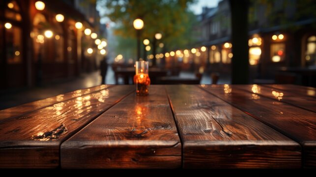 Wooden Table Blur Traffic View Through, Wallpaper Pictures, Background Hd 