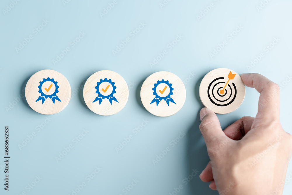 Poster Checklist Quality management with Quality Assurance or QA and Quality Control or QC and improvement. Standardization, certification. Compliance to regulations service and standards.