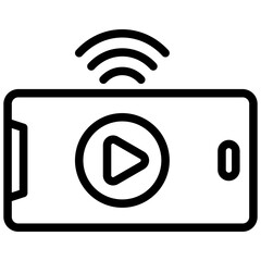 Video Live Streaming Outline Icon