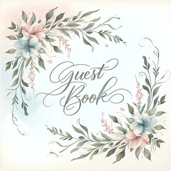 Romantic Wedding Guest Book Design - obrazy, fototapety, plakaty