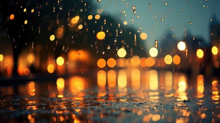 Heavy Rain Drops Falling On City, Wallpaper Pictures, Background Hd 