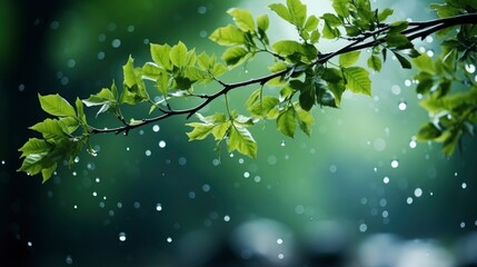 Heavy Rain Green Tree Summer, Wallpaper Pictures, Background Hd 