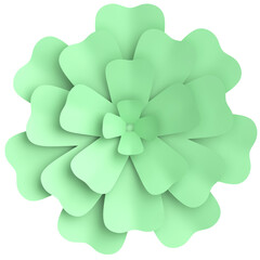 3D paper flower. Pastel flower. 3D illustration.