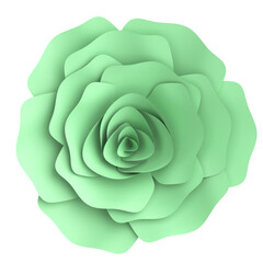 3D paper flower. Pastel flower. 3D illustration.