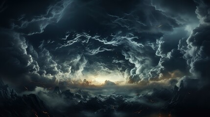 Naklejka na ściany i meble Dark Dramatic Sky Black Stormy Clouds, Wallpaper Pictures, Background Hd 