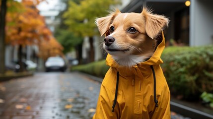 Funny Chihuahua Dog Posing Raincoat Outdoors, Wallpaper Pictures, Background Hd 