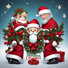 santa claus with gifts,ai generated 