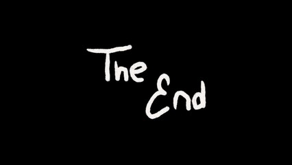 the end word, hand drawn lettering animation for ending video