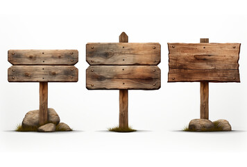 Blank empty wooden rustic sign board. Ai Generated Images