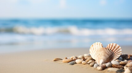 shell on the beach - obrazy, fototapety, plakaty