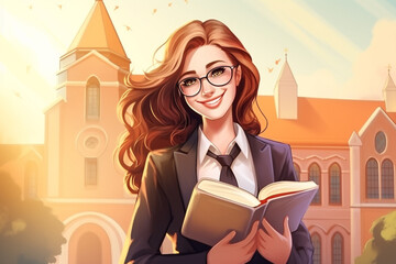 Teacher woman design for teacher's day concept with Generative AI.