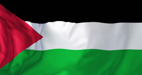 Fototapeta premium Image of flag of palestine waving