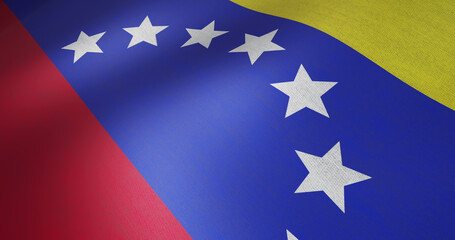 Image of close up of waving flag of venezuela