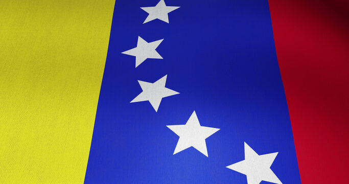Image of close up of waving flag of venezuela