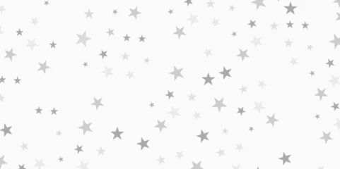 Fototapeten Vector silver stars silver star celebration confetti, seamless pattern with stars festive wrapping paper background kids texture. © Grave passenger