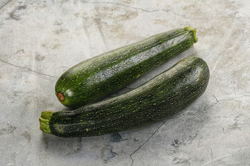 Raw young small green zucchini