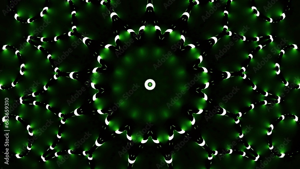 Poster black lines with pulses move in hypnotic pattern. design. glowing lines move in flow of circular pat