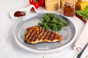 Delicous grilled pork meat steak