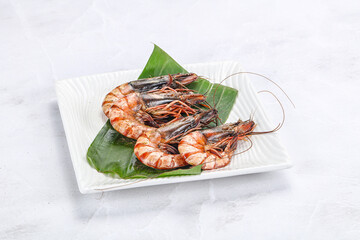 Cooked tiger prawn in the pate