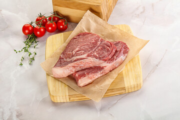 Uncooked raw beef steak for grill