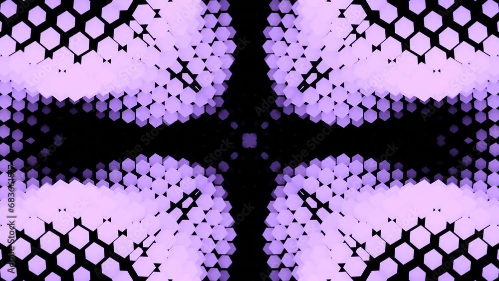 Poster abstract pattern of dots moving in waves. design. geometric points move in wave flows changing patte