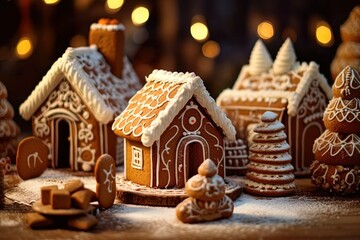 gingerbread house with christmas decoration