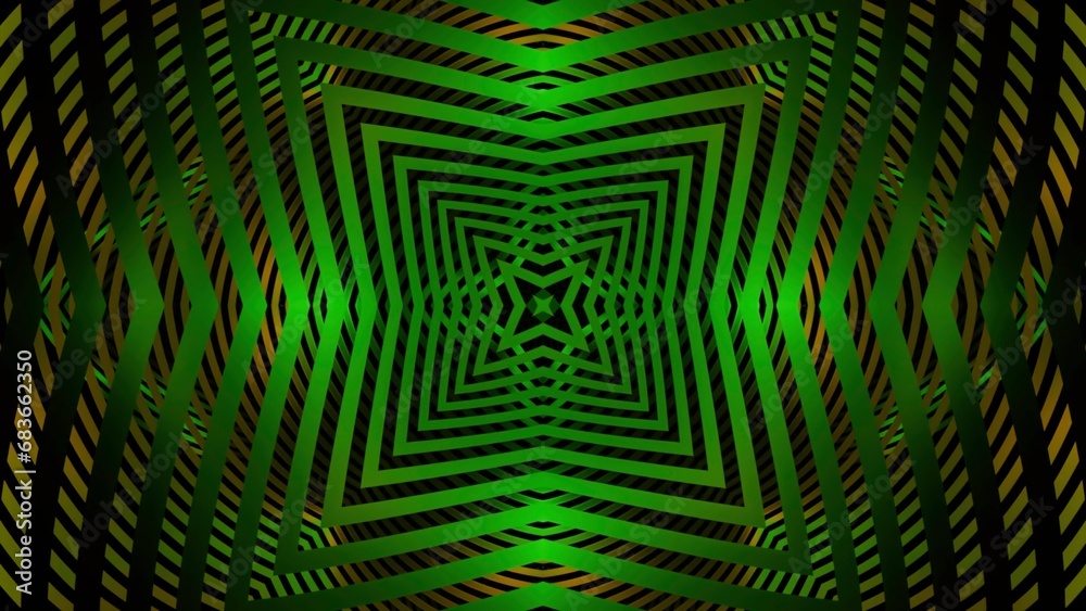 Poster square pattern with pulsating waves of lines. design. pulsating hypnotic pattern with moving square 