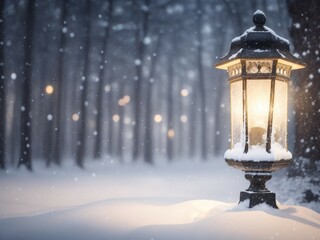 Illumination and snow blurred background