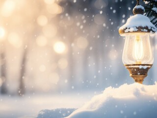 Illumination and snow blurred background