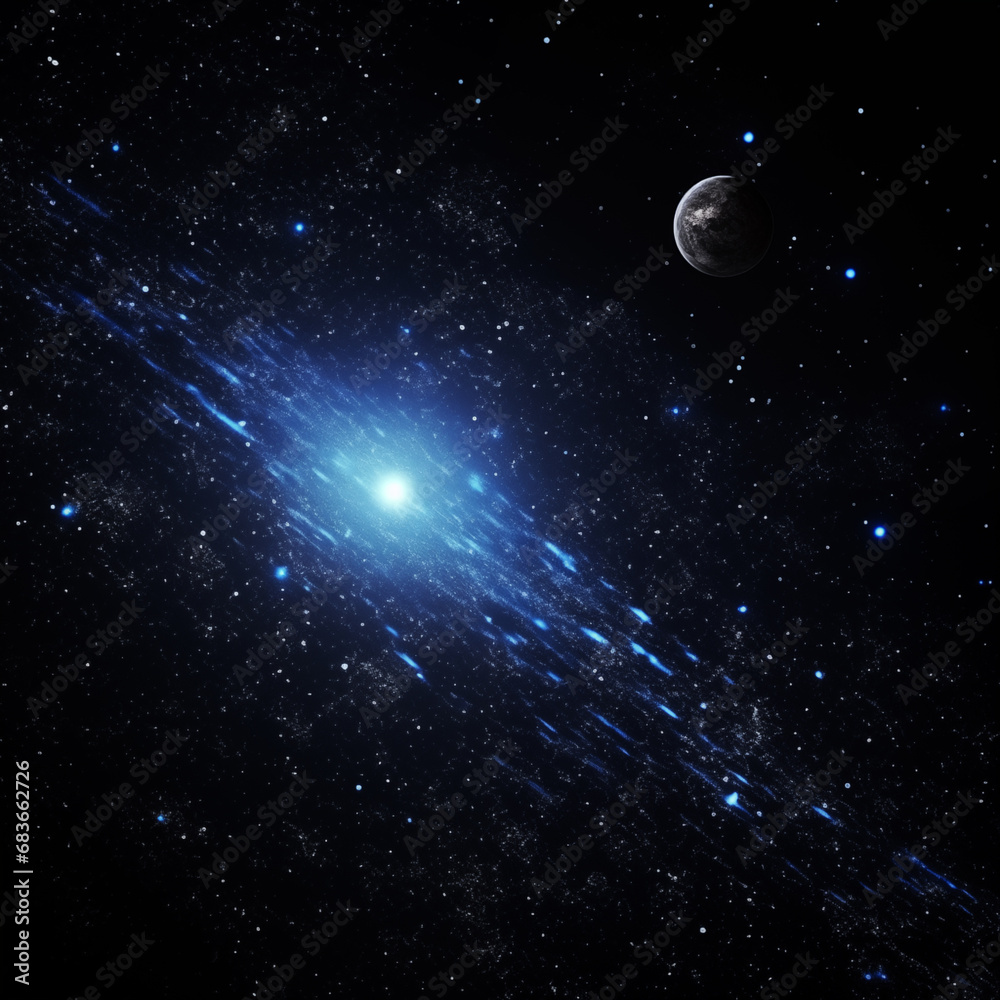 Wall mural earth and light in space,created with generative ai tecnology.