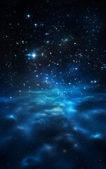 Naklejka premium blue starry sky background,created with Generative AI tecnology.